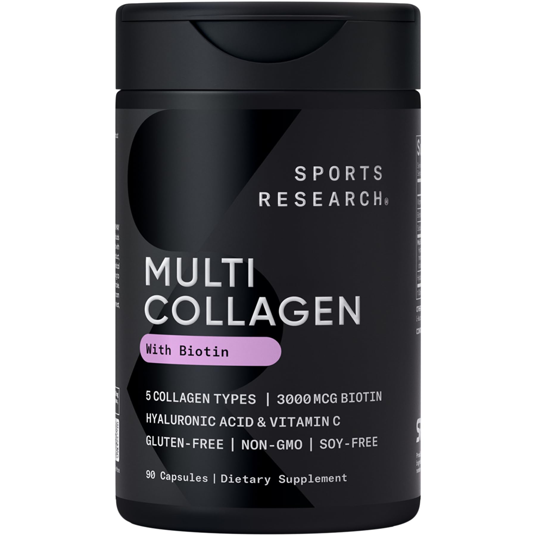 Sports Research® Collagen Peptides w/Biotin & Hyaluronic Acid, 90 Count