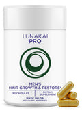 Lunakai USA Made Hair Vitamins for Men - 19 Nutrient with Marine Collagen, Saw Palmetto & Keratin - Daily Hair Loss & Regrowth Support - 90 Capsules