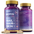 SUNUV Biotin 10,000mcg | Collagen | Keratin | Hyaluronic Acid - 80,000mcg Hair Growth Vitamins for Hair Skin & Nails Support - Women & Men - Vitamins B1,B2,B3,B5,B6,B9,B12 -Made in USA-90 Capsules