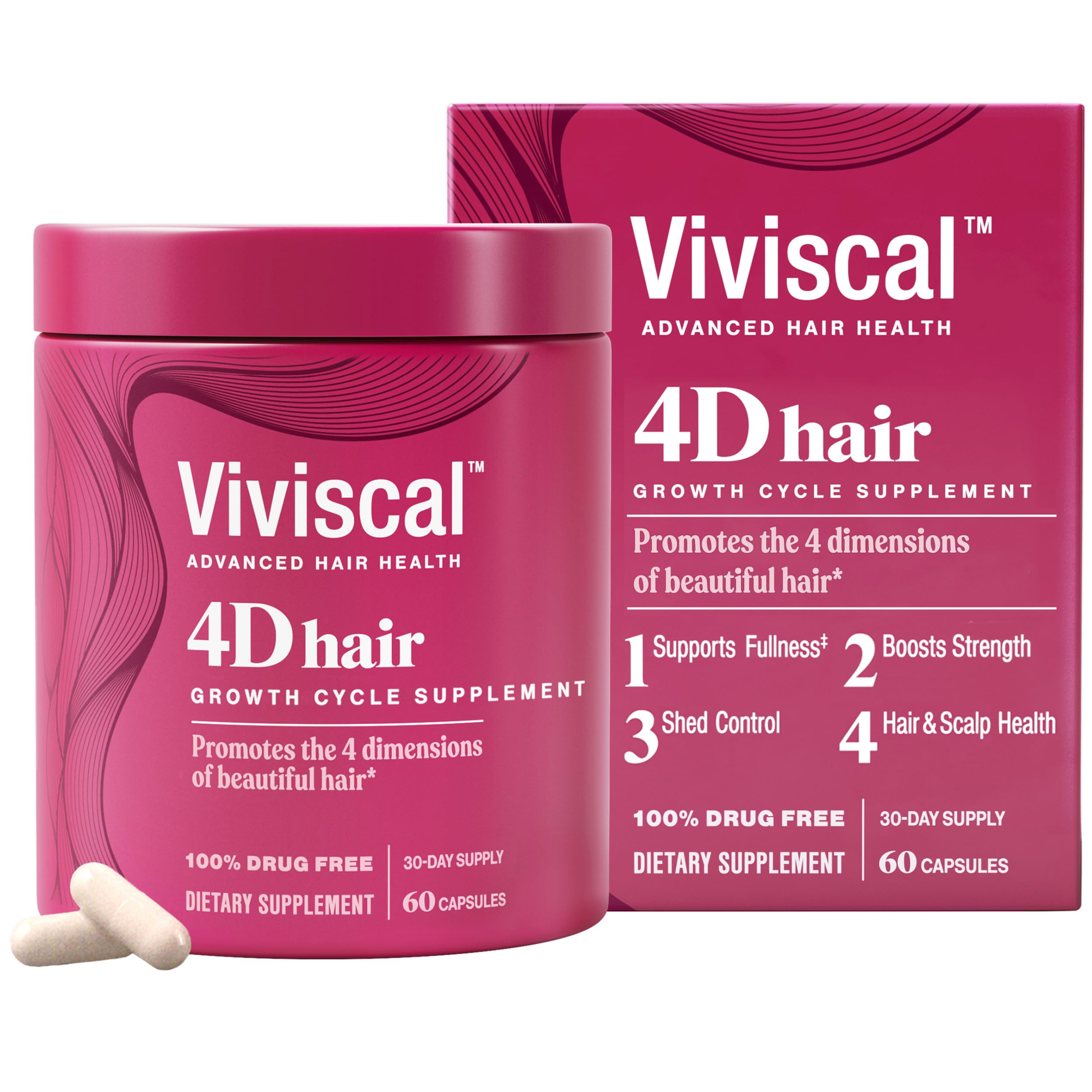 Viviscal 4D Hair Growth Cycle Supplements for Women, 60 Count
